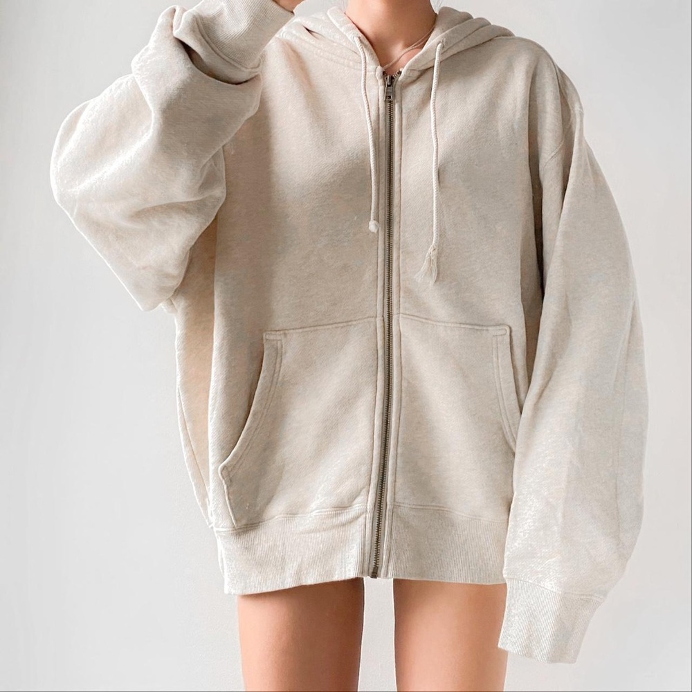 Elwood zip hoodie in oatmeal